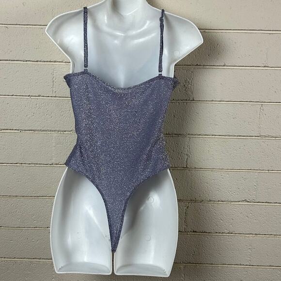Haute Mode Purple Sparkle Bodysuit size S - Picture 3 of 8